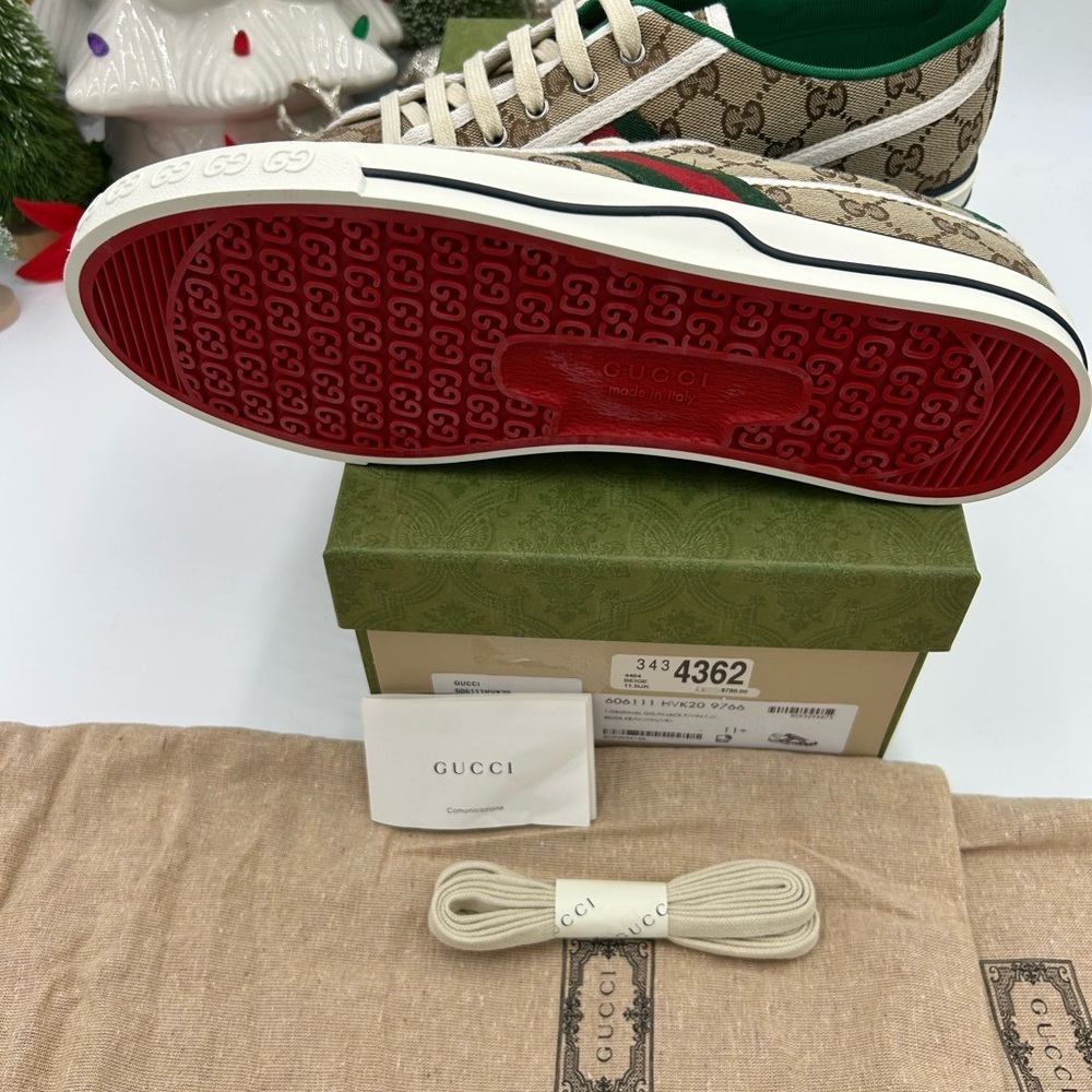 Gucci tennis 1977 low top GG canvas sneaker sized 11.5 fits 12 US made in Italy - Picture 7 of 12